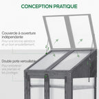 Illustration des deux battants ouvrants du toit de serre