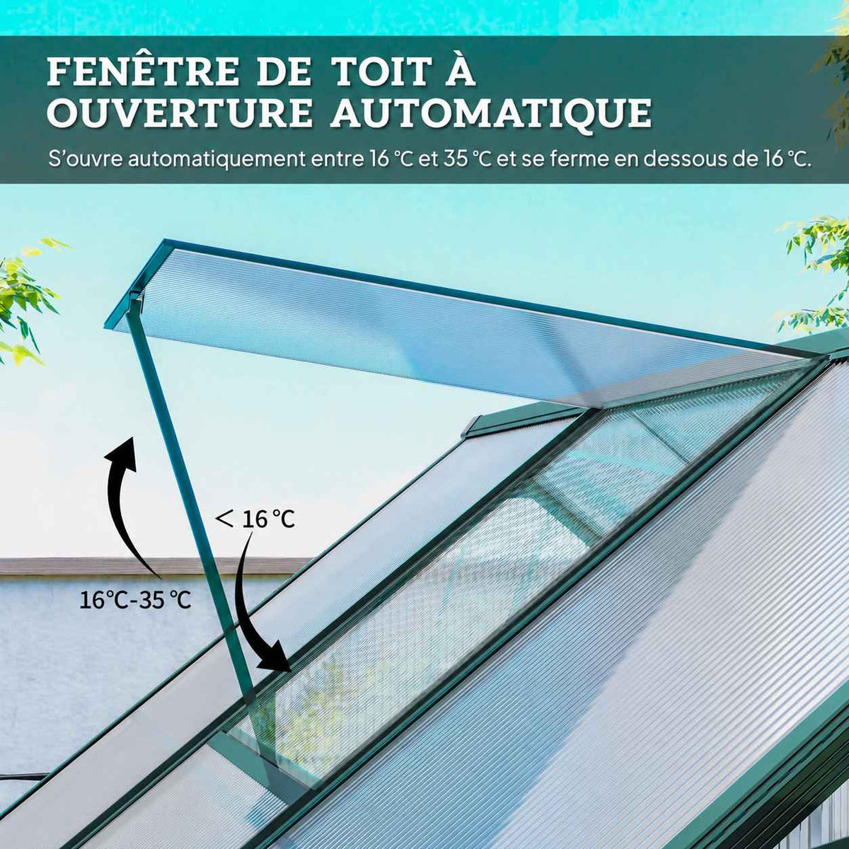 Présentation de la lucarne avec ouverture selon la température