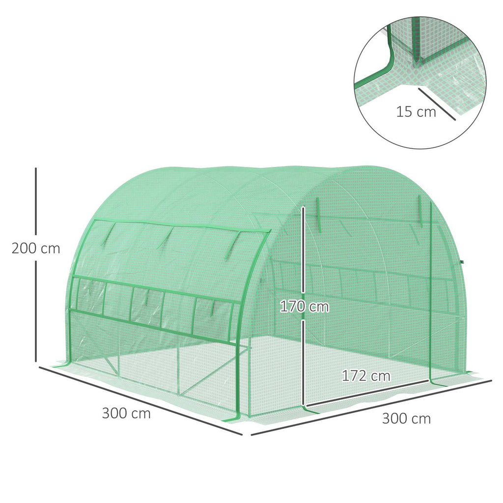 Dimensions de la serre tunnel : 300 × 300 × 200 cm