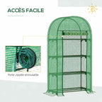 Détail de la porte enroulable de la mini serre verte