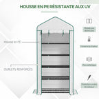 Serre blanche fermée avec détails de la housse