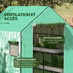 Porte enroulée et fenêtres à moustiquaire de la housse verte