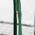 Fermeture zippée verte de la serre de balcon transparente