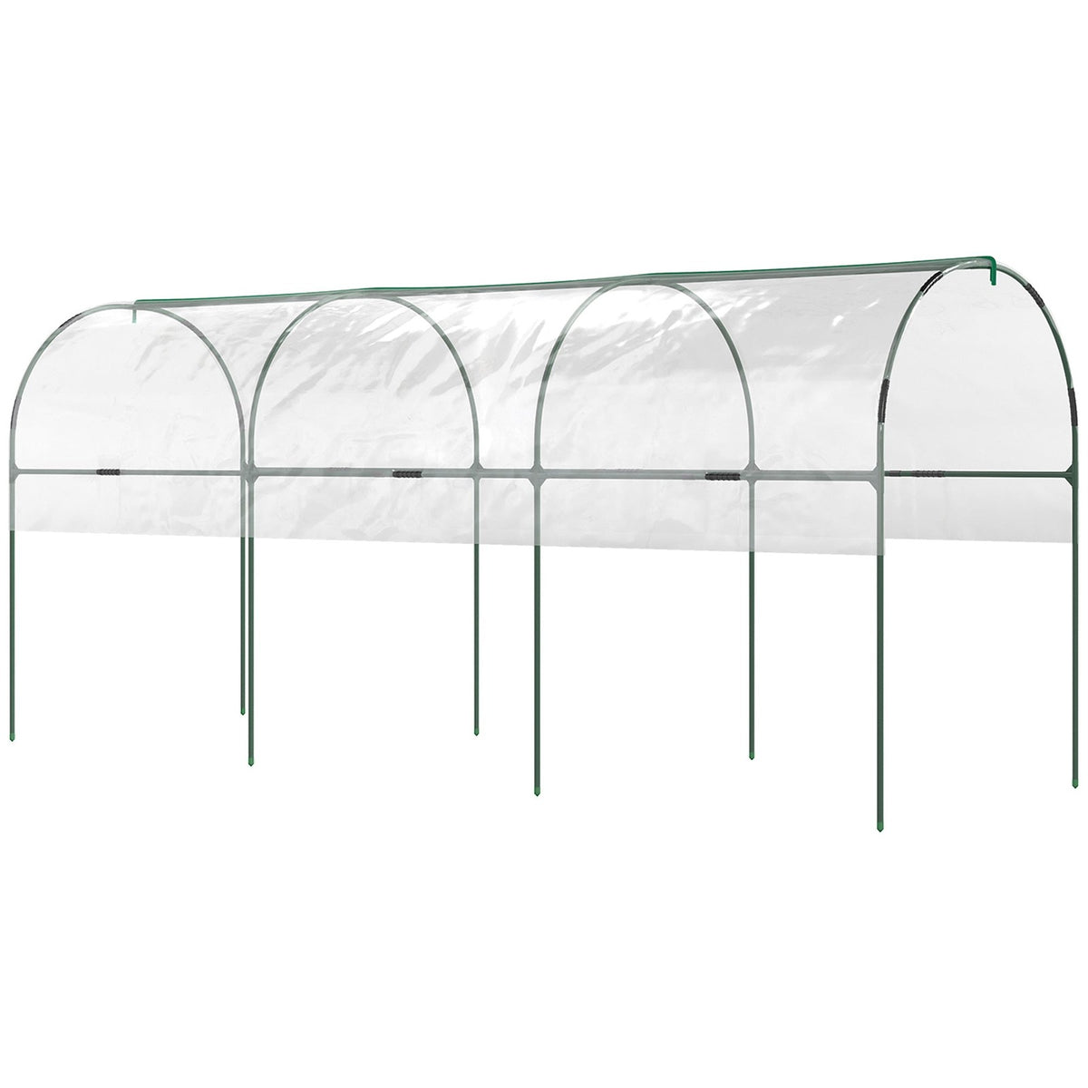 Abri à tomates transparent ouvert sur les côtés