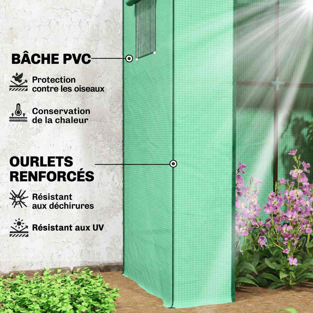 Gros plan de la housse verte et de ses bordures