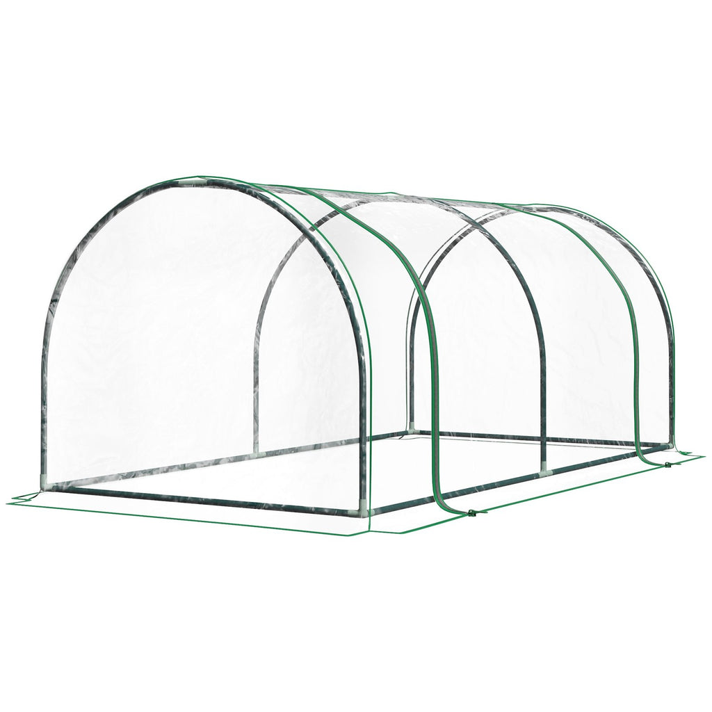 Mini serre tunnel transparente vide sur fond blanc