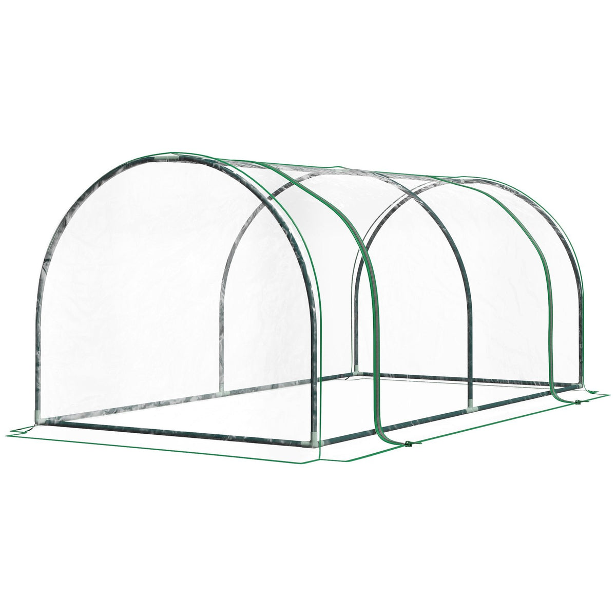 Mini serre tunnel transparente vide sur fond blanc
