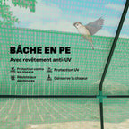 Gros plan intérieur de la housse verte quadrillée