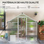 Serre avec panneaux en polycarbonate et cadre en aluminium