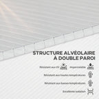 Gros plan de la structure alvéolaire à double paroi
