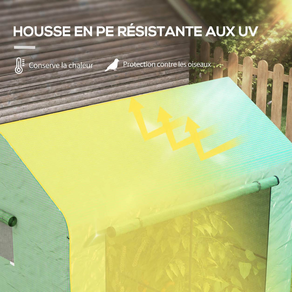 Illustration du traitement anti-UV du toit de serre vert