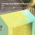 Illustration du traitement anti-UV du toit de serre vert