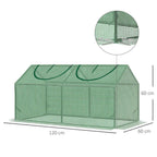 Dimensions de la mini-serre verte : 120 x 60 x 60 cm