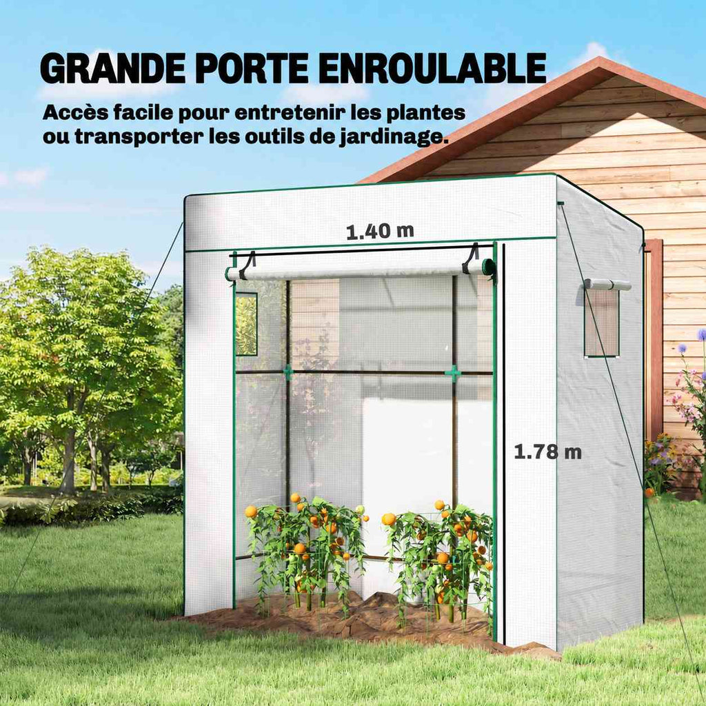 Dimensions de la grande porte enroulable de la serre blanche