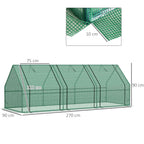 Dimensions de la mini-serre verte : 270 x 90 x 90 cm