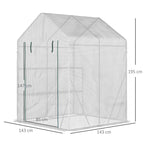 Dimensions de la serre blanche : 143 × 143 × 195 cm