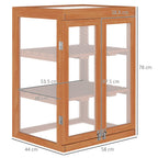 Dimensions de la serre en bois brun : 58 x 44 x 78 cm