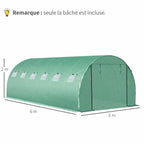 Dimensions de la bâche pour serre tunnel : 6 x 3 x 2 m
