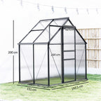 Dimensions de la serre noire : 192,5 × 131 × 200 cm