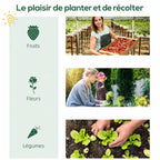 Scènes de récolte et de plantation de fruits, fleurs et légumes