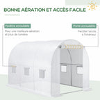 Présentation de la porte et des fenêtres enroulables de la bâche blanche