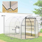 Dimensions de la serre tunnel : 300 × 200 × 200 cm