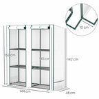 Dimensions de la serre blanche avec six tablettes