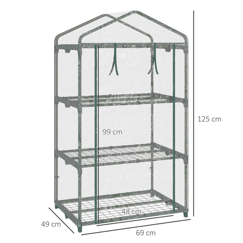 Dimensions de la mini serre : 69 × 49 × 125 cm