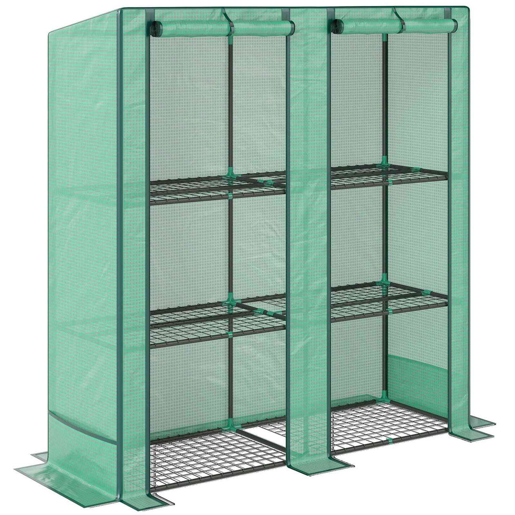 Serre verte à deux portes et six tablettes grillagées