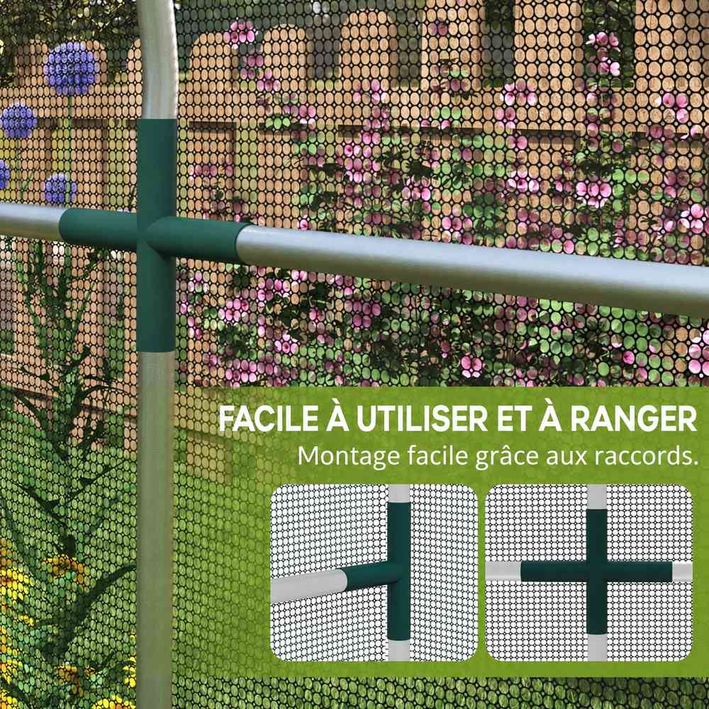 Détail d’un raccord et de l’armature de cage fruitière