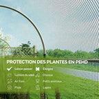 Gros plan du filet vert de protection des plantes