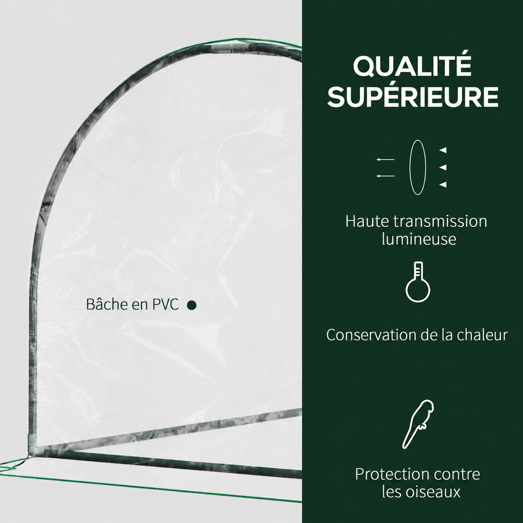 Détail de la housse transparente de la mini serre