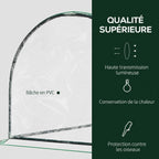 Détail de la housse transparente de la mini serre