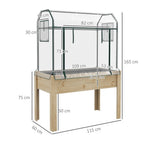 Dimensions du potager sur pieds avec serre transparente
