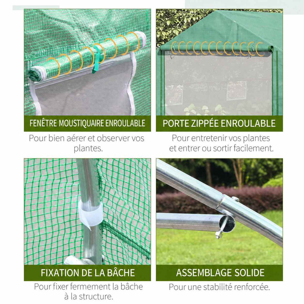 Détails des portes, fenêtres, attaches et tubes de serre