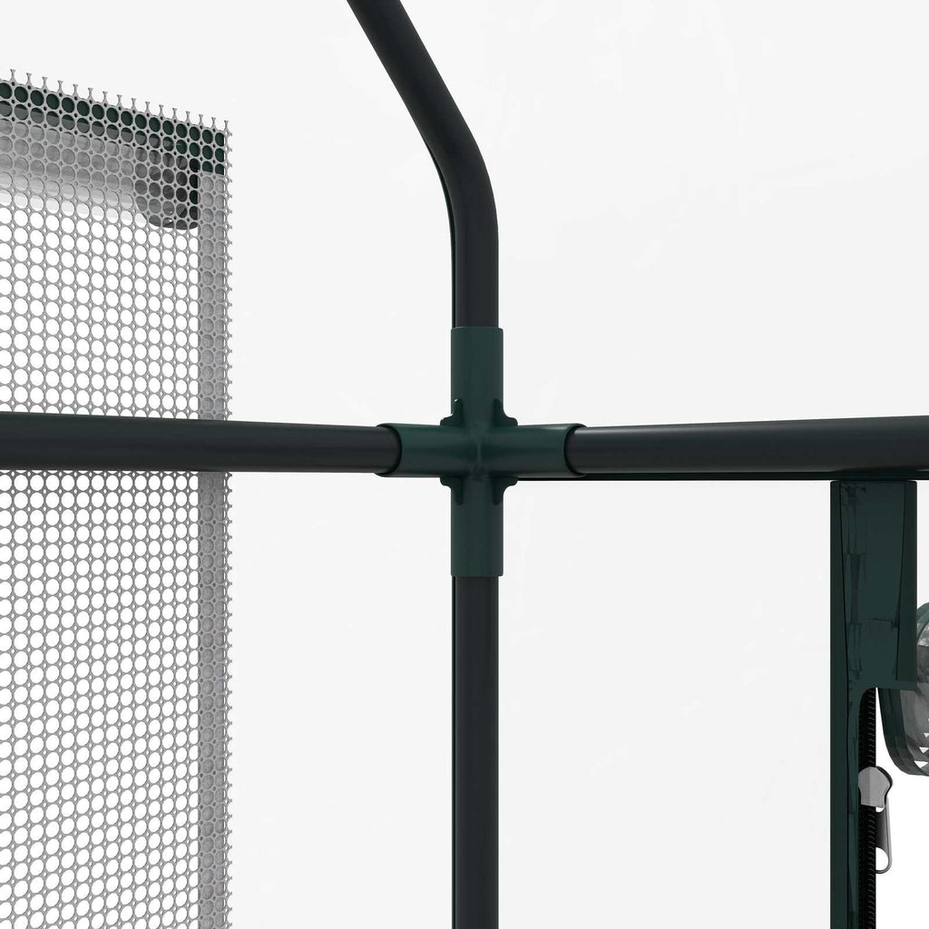 Gros plan d’un raccord de l’armature de serre