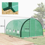 Dimensions de la serre tunnel verte : 400 × 300 × 200 cm