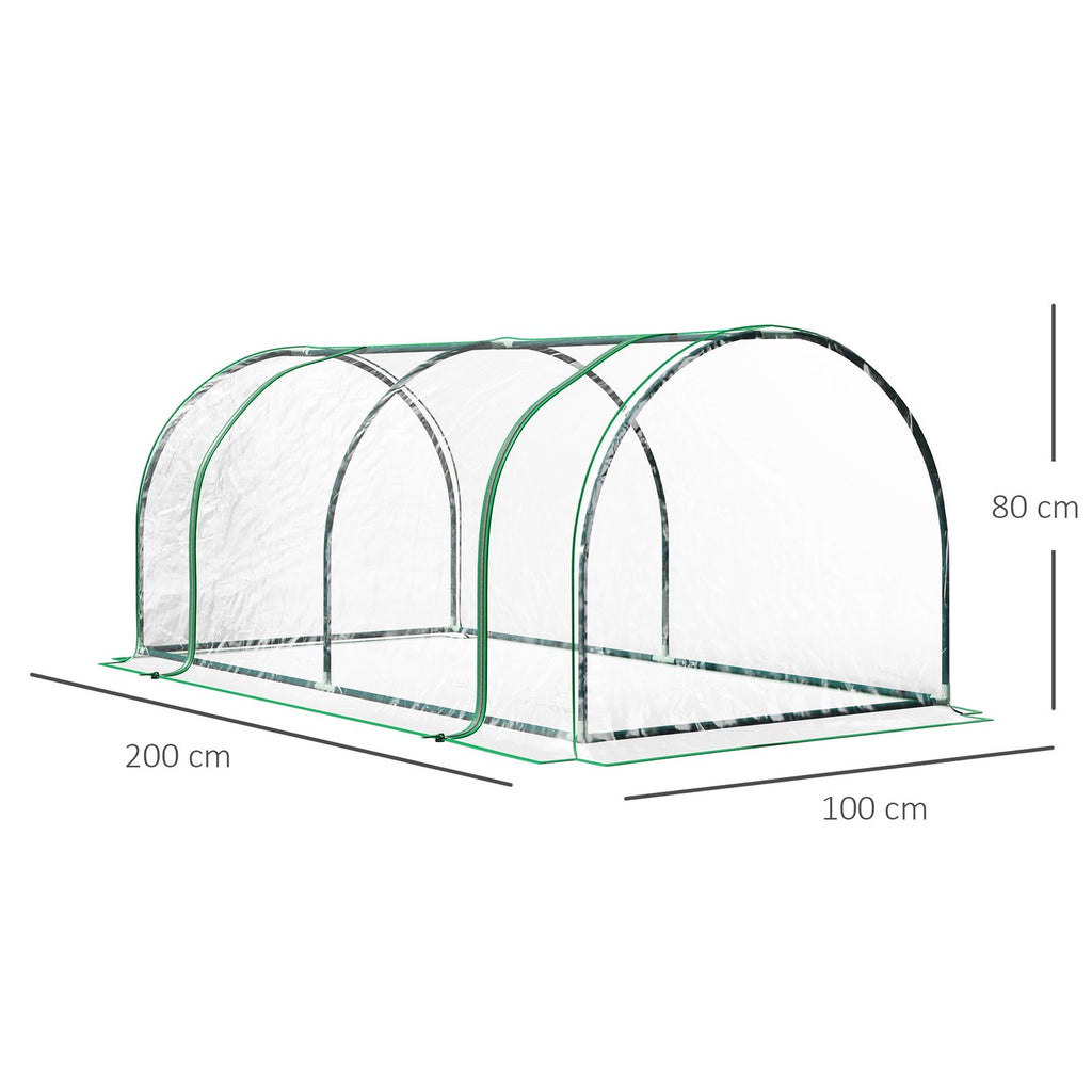 Dimensions de la mini serre : 200 × 100 × 80 cm