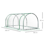 Dimensions de la mini serre : 200 × 100 × 80 cm