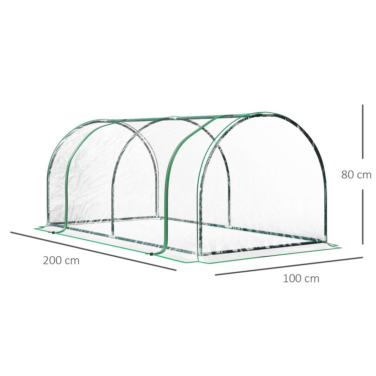Dimensions de la mini serre : 200 × 100 × 80 cm