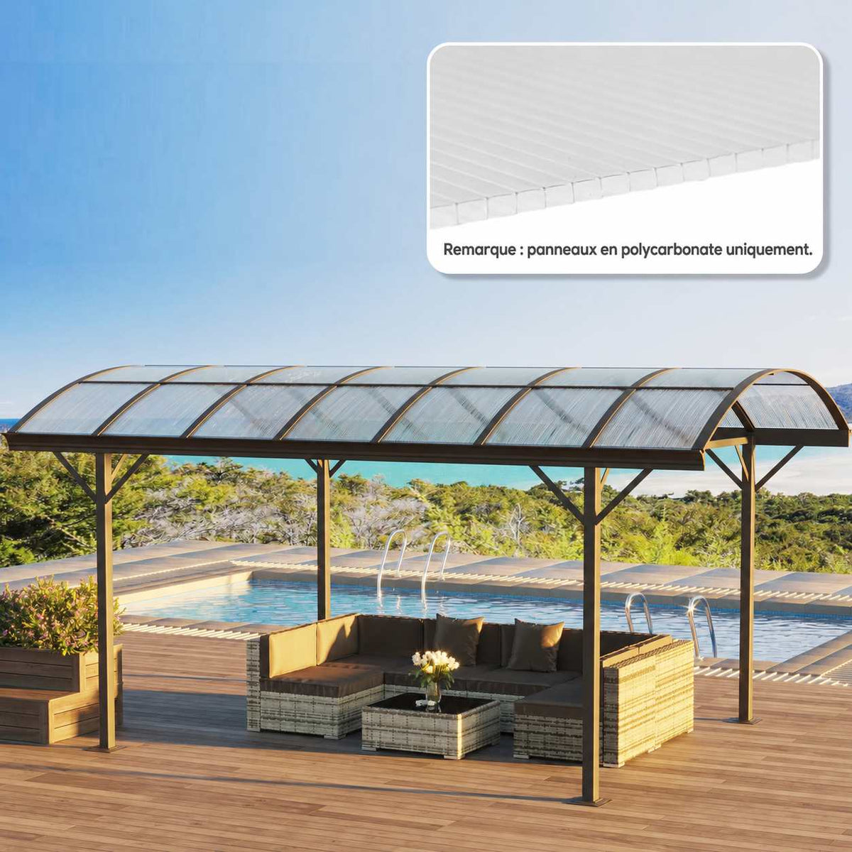 Exemple de panneaux utilisés sur le toit d’un abri de jardin