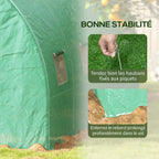 Détails des cordes d’ancrage et du bord de housse verte