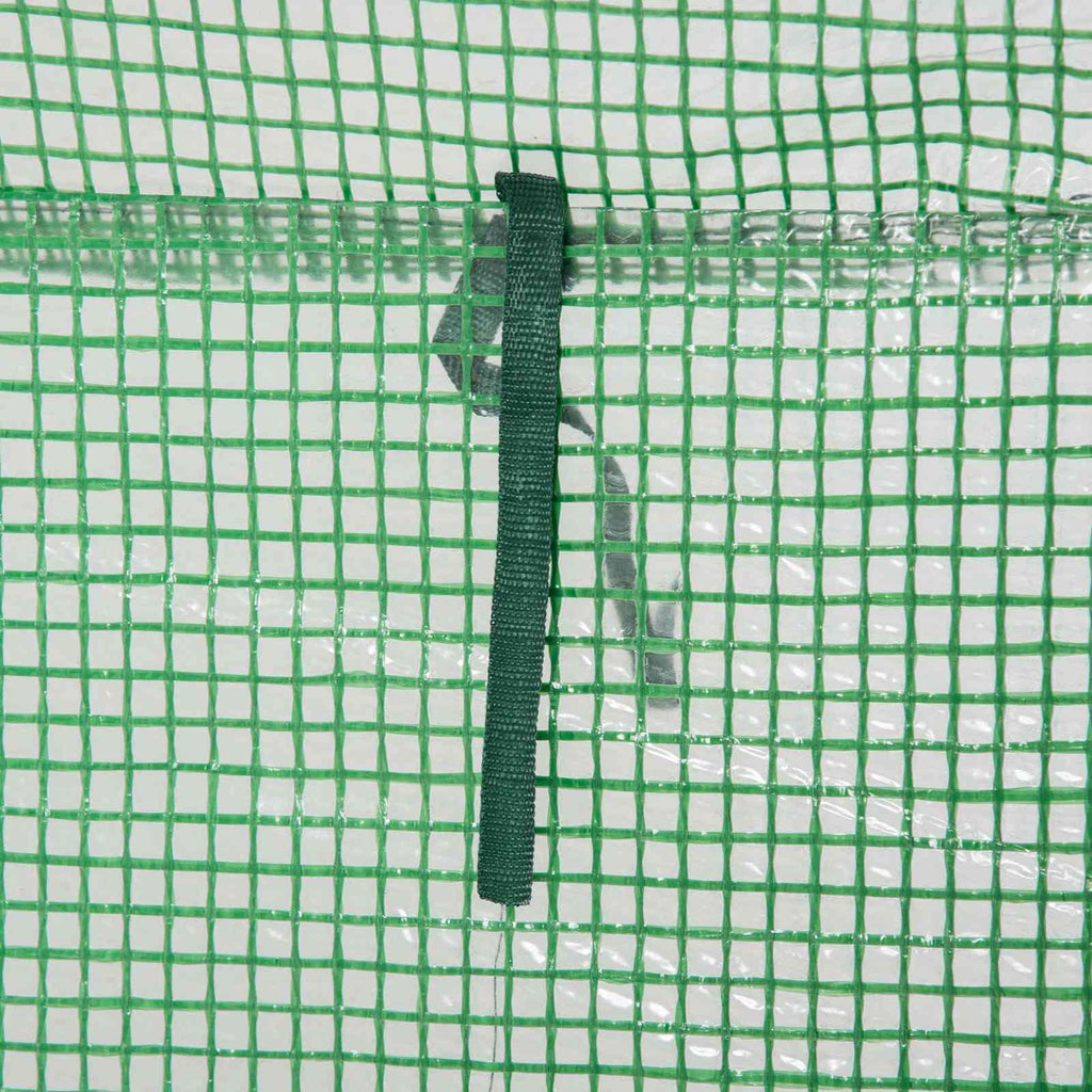 Ruban vert de fixation de la housse de la serre à tomates