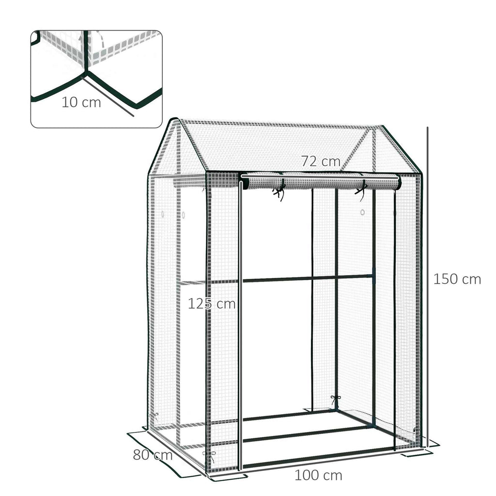 Dimensions de la serre blanche : 100 × 80 × 150 cm
