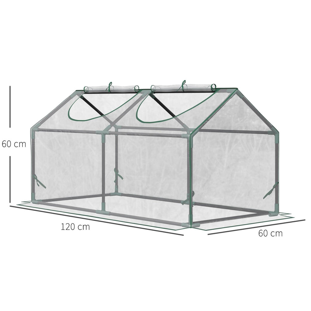 Dimensions de la mini-serre transparente : 120 x 60 x 60 cm