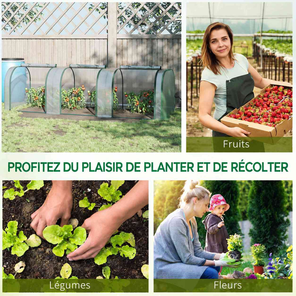 Mini serre et scènes de récolte et de plantation