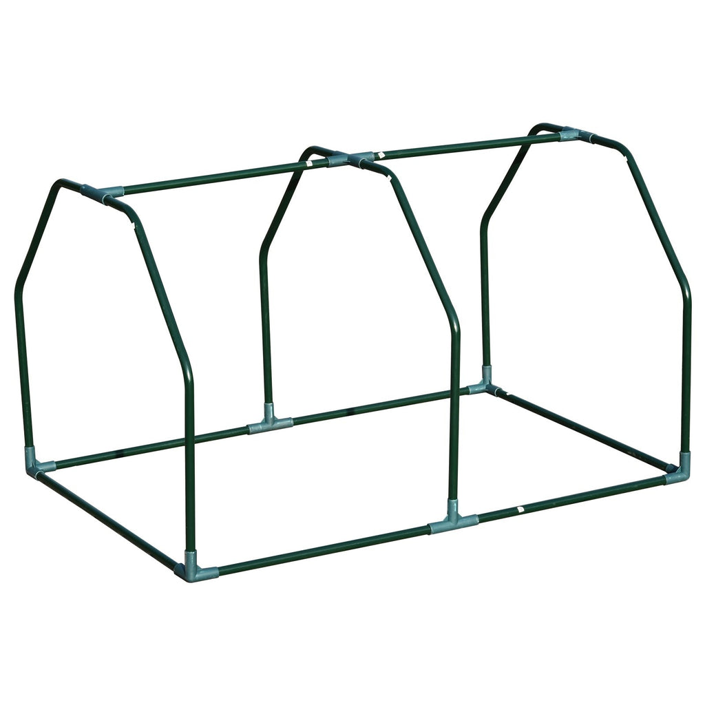 Armature verte de la mini-serre sans sa housse