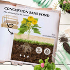 Illustration du fond ouvert du carré potager et des racines