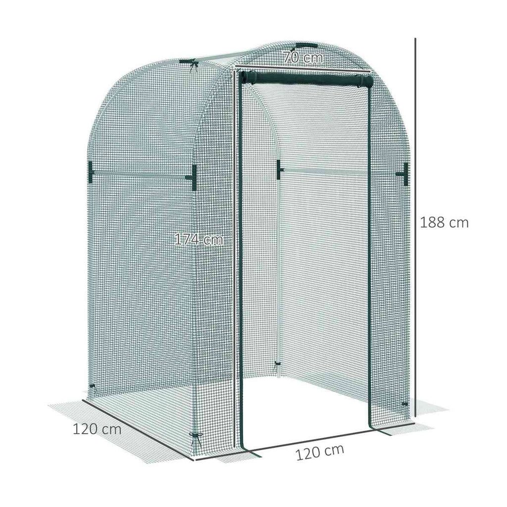 Dimensions de la cage fruitière : 120 × 120 × 188 cm