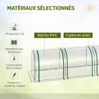 Détail de la housse transparente et de l’armature métallique
